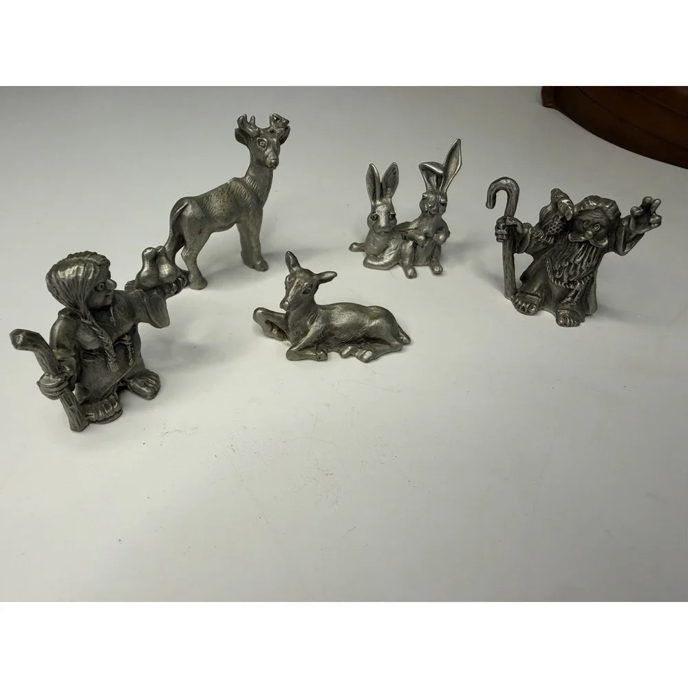 Hudson Pewter Noah's Ark. Includes Ark & ladder,6 pairs Of Hudson pewter pieces